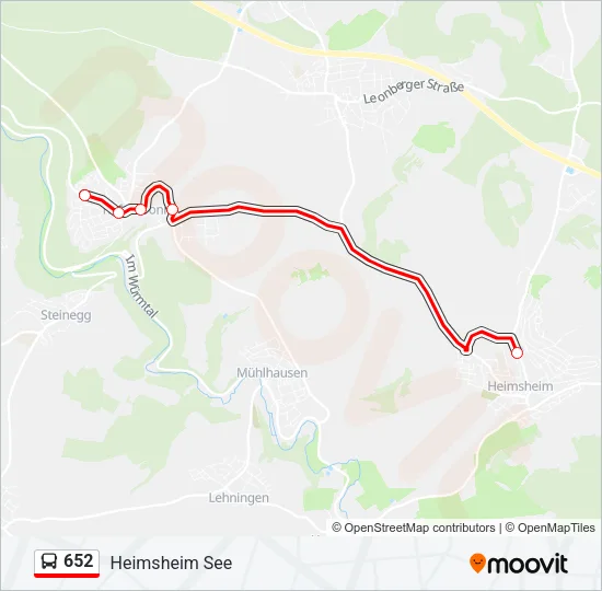 652 Bus Line Map