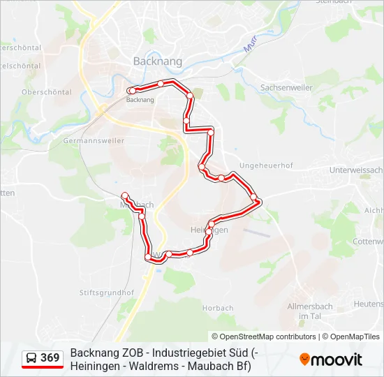 369 Bus Line Map