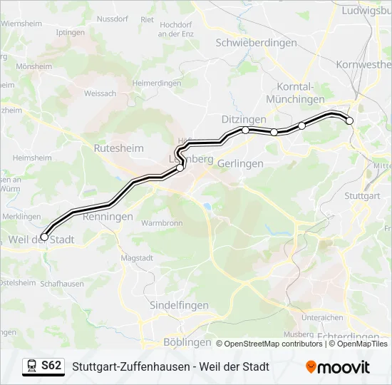 S62 Train Line Map