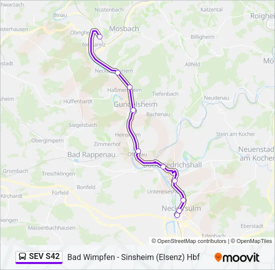 SEV S42 Bus Line Map