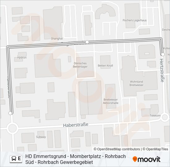E Bus Line Map