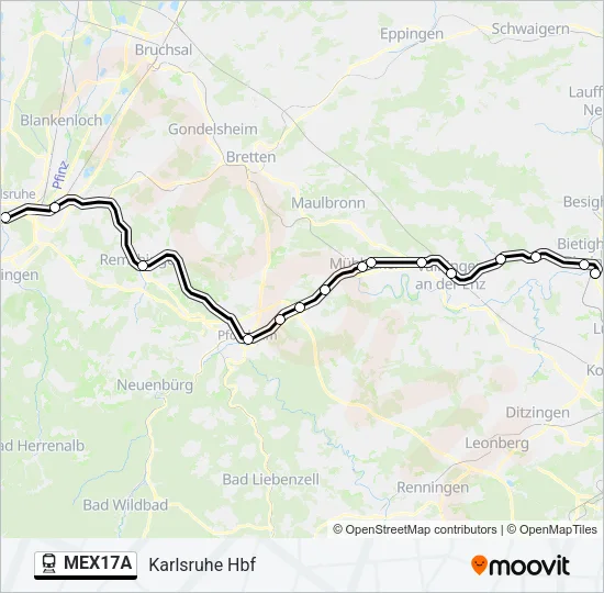  MEX17A: карта маршрута