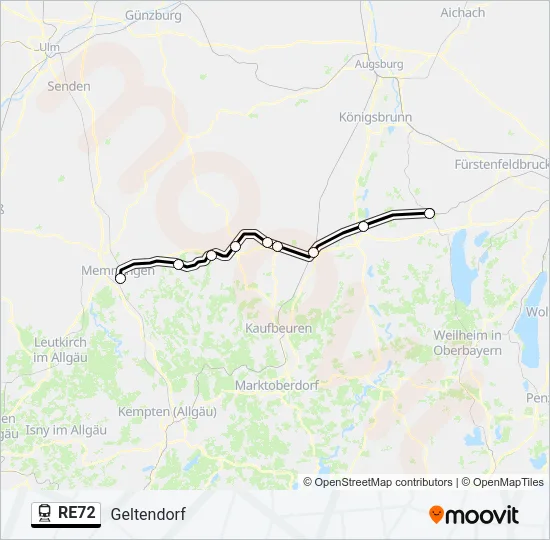 RE72 Train Line Map