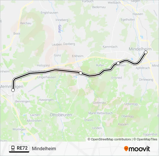 RE72 Train Line Map