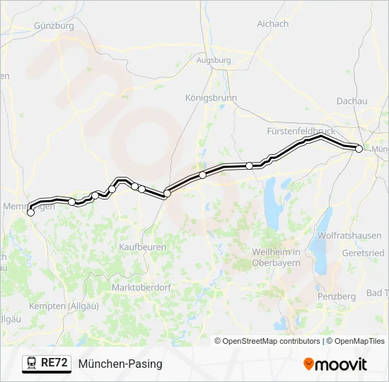 RE72 Train Line Map
