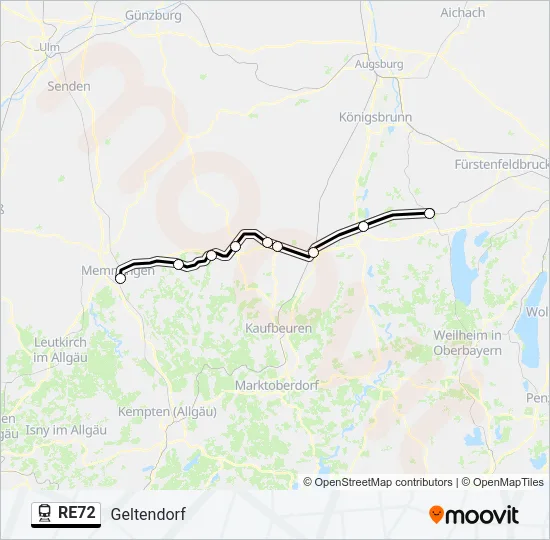 RE72 Train Line Map