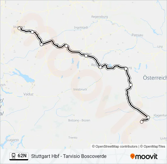 Bahnlinie 62N Karte