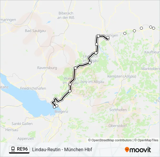 RE96 Train Line Map