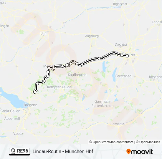 RE96 Train Line Map