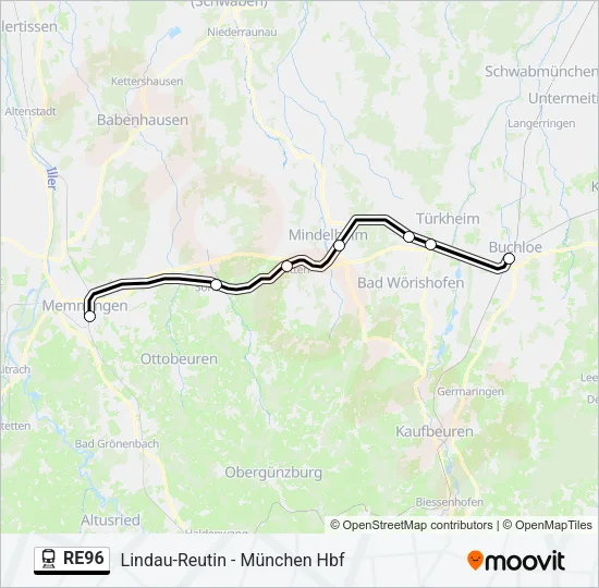 Bahnlinie RE96 Karte
