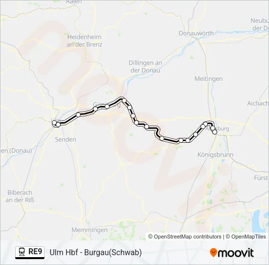 RE9 Train Line Map