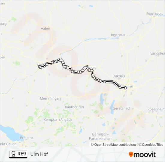 RE9 Train Line Map