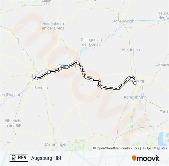 RE9 Train Line Map