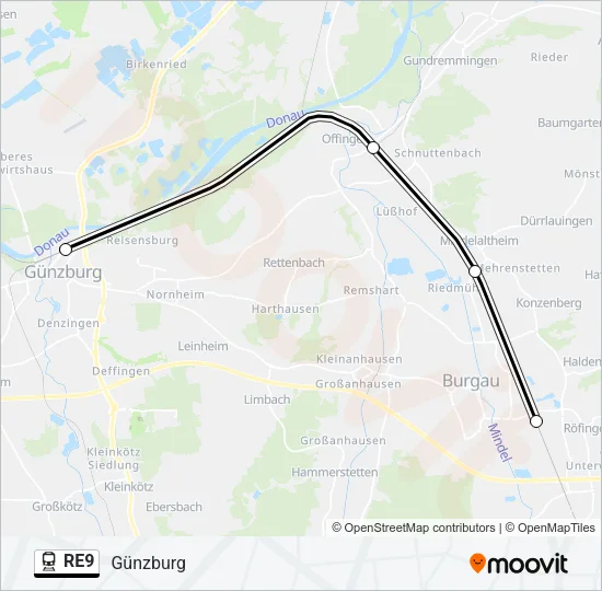 RE9 Train Line Map