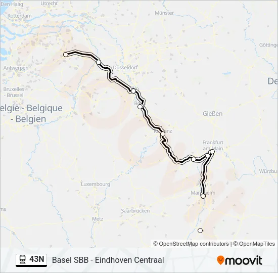 43N Train Line Map