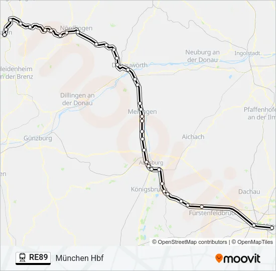 RE89 Train Line Map