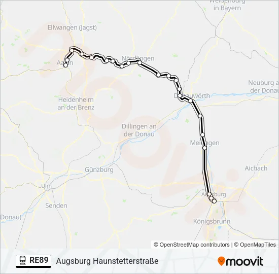 RE89 Train Line Map