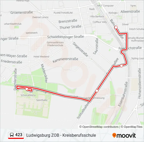 423 Bus Line Map