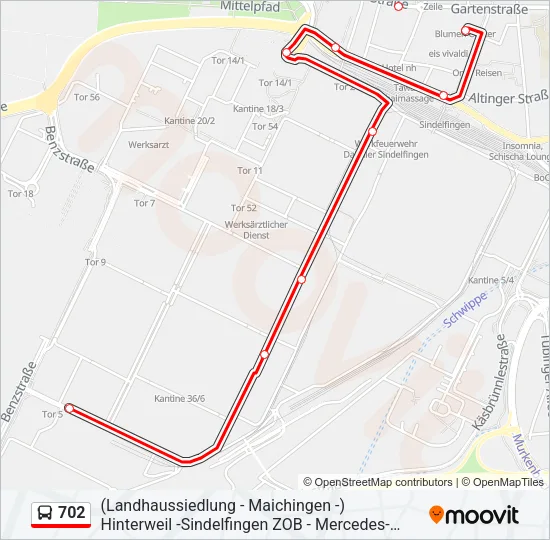 702 Bus Line Map