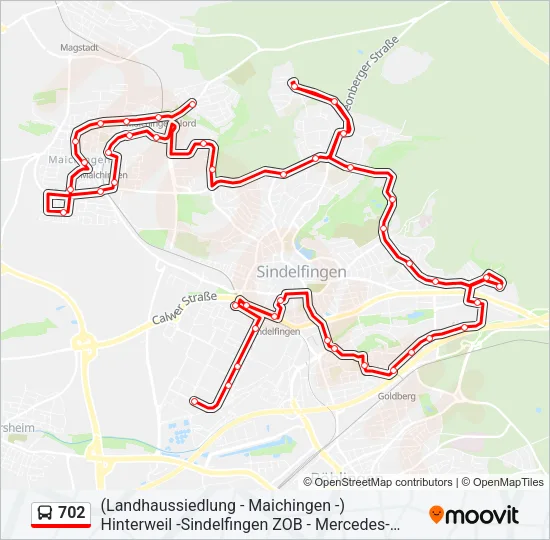 702 Bus Line Map