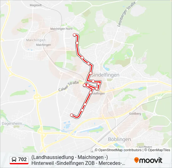 702 Bus Line Map