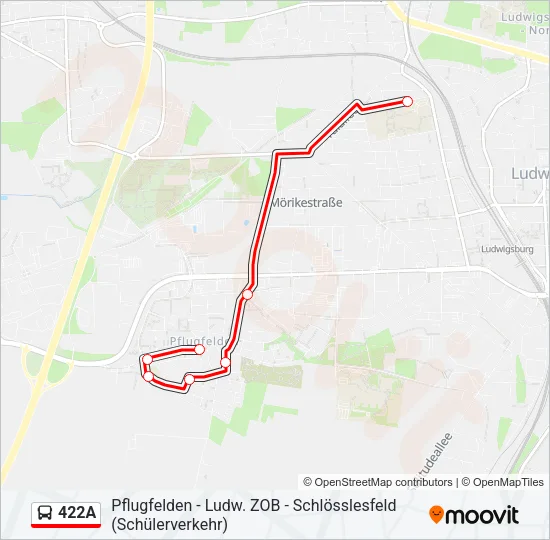 422A Bus Line Map