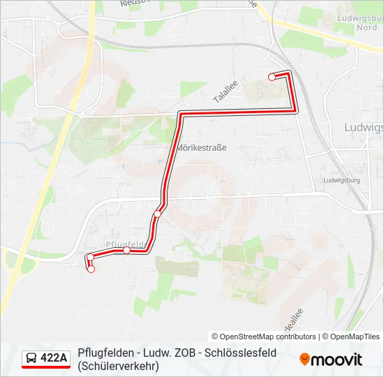 422A Bus Line Map