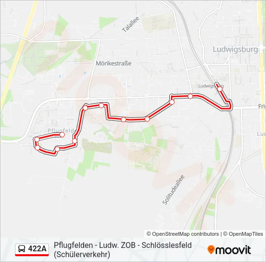 422A Bus Line Map
