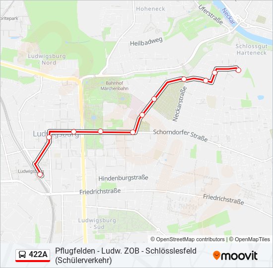 Buslinie 422A Karte