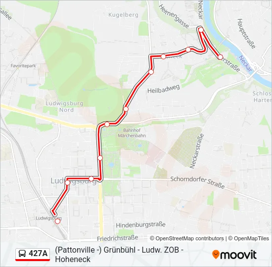 427A Bus Line Map