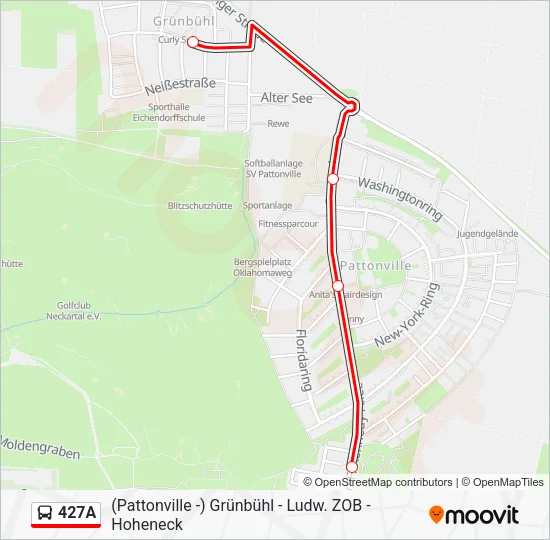 Автобус 427A: карта маршрута
