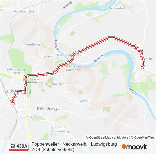 430A Bus Line Map
