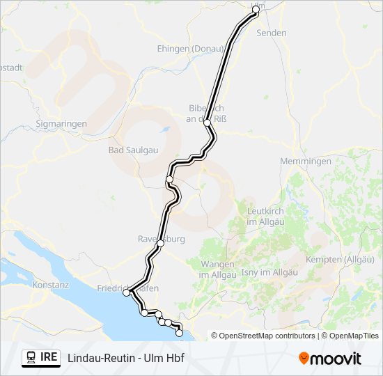  IRE: карта маршрута