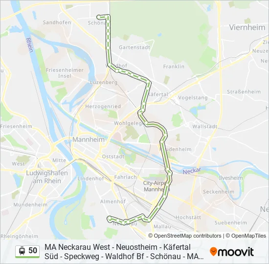 50 Light Rail Line Map