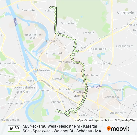 50 Light Rail Line Map