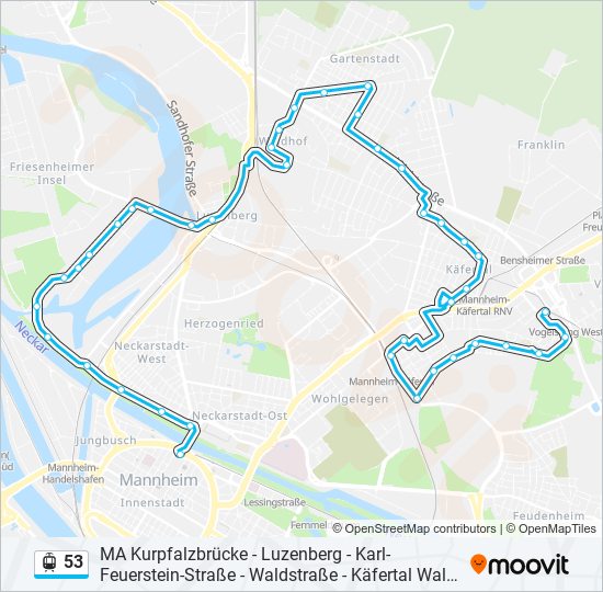 53 light rail Line Map