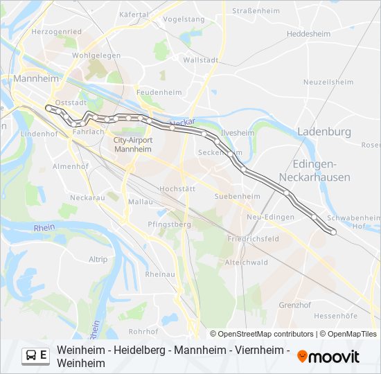 E Bus Line Map