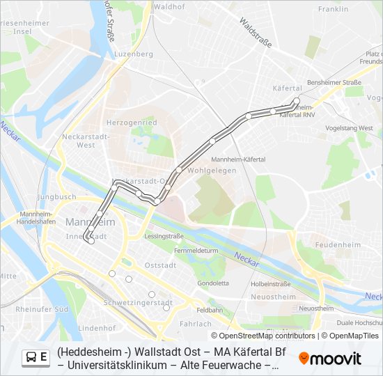 E Bus Line Map