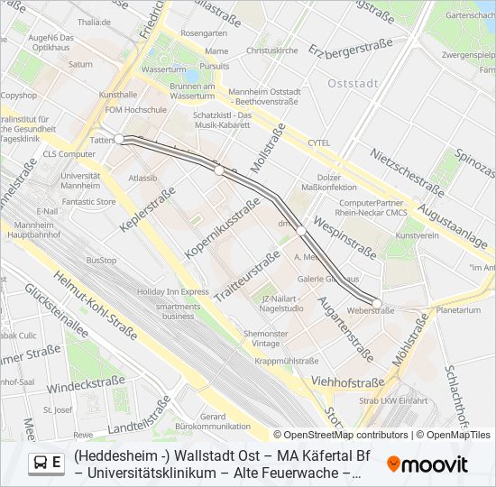 E Bus Line Map