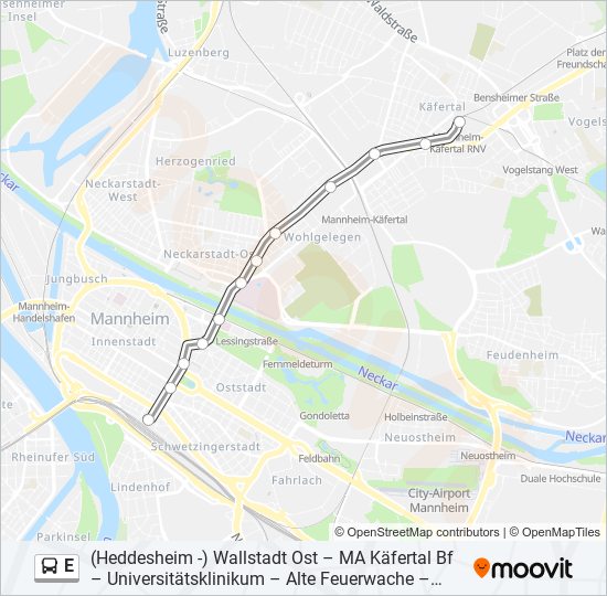 E Bus Line Map