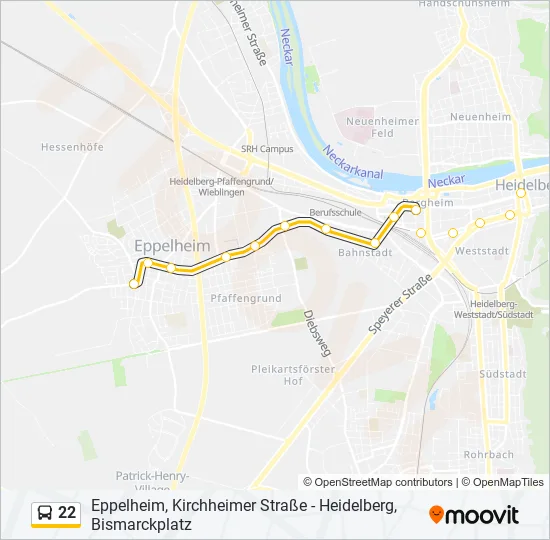 22 Bus Line Map