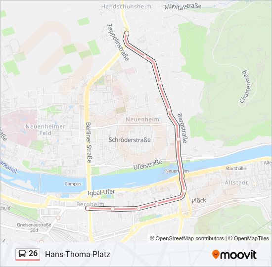 Автобус 26: карта маршрута