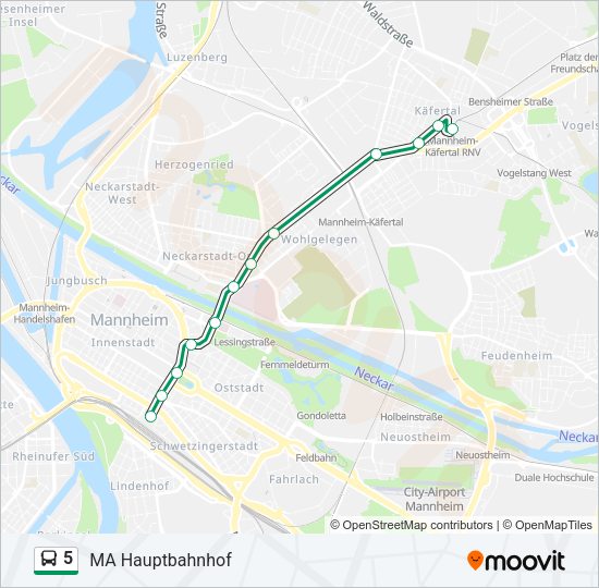 5 Bus Line Map