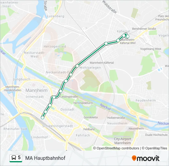 5 Bus Line Map