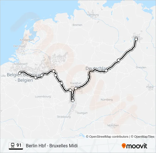 91 Train Line Map