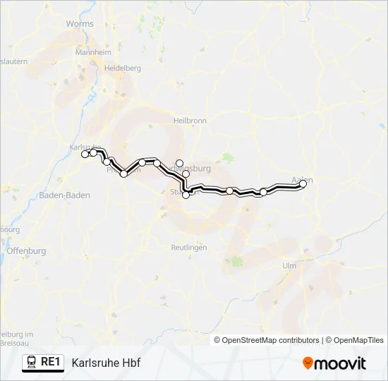 RE1 Train Line Map