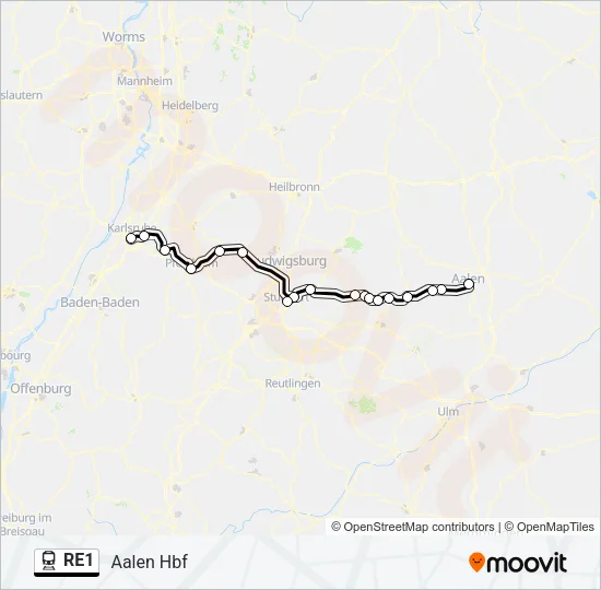 RE1 Train Line Map