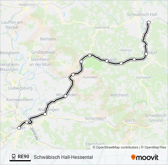 RE90 Train Line Map