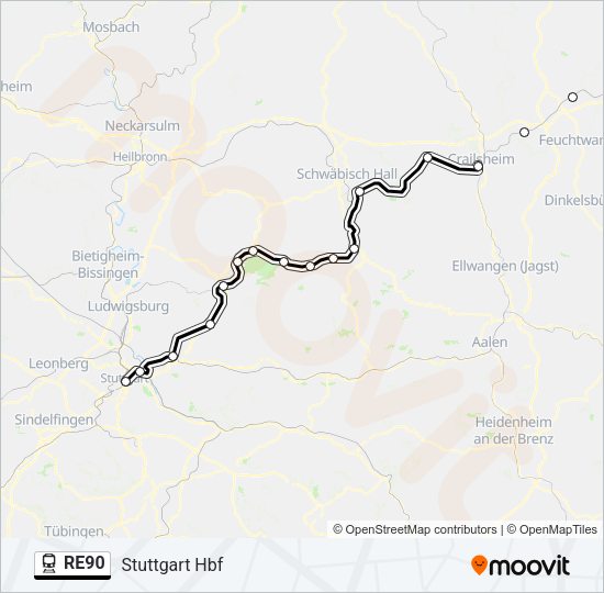 re90 Route: Schedules, Stops & Maps - Stuttgart Hbf (Updated)