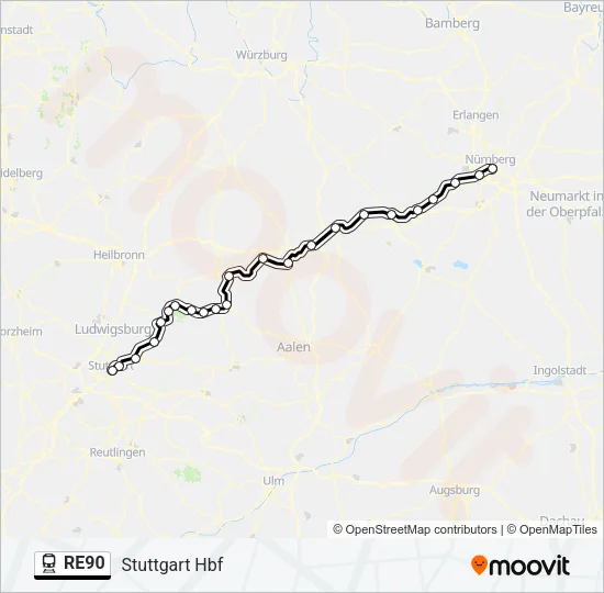 RE90 Train Line Map